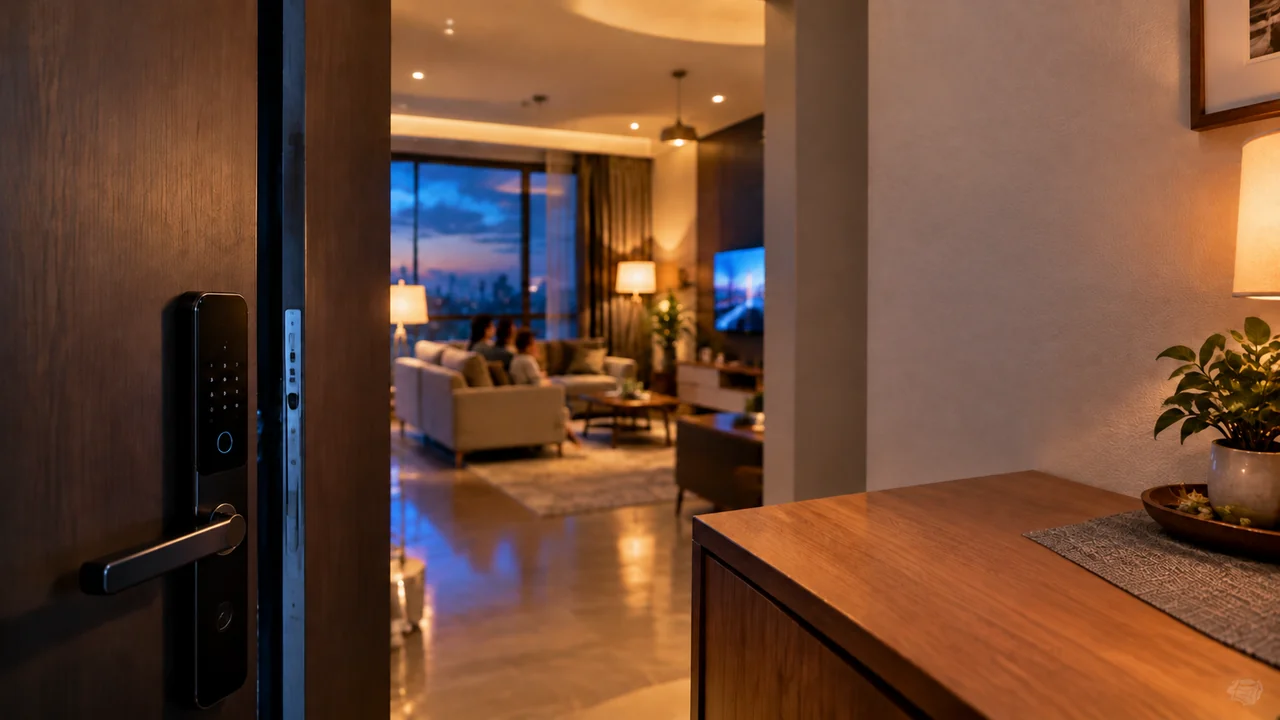 Residential entrance for home security monitoring