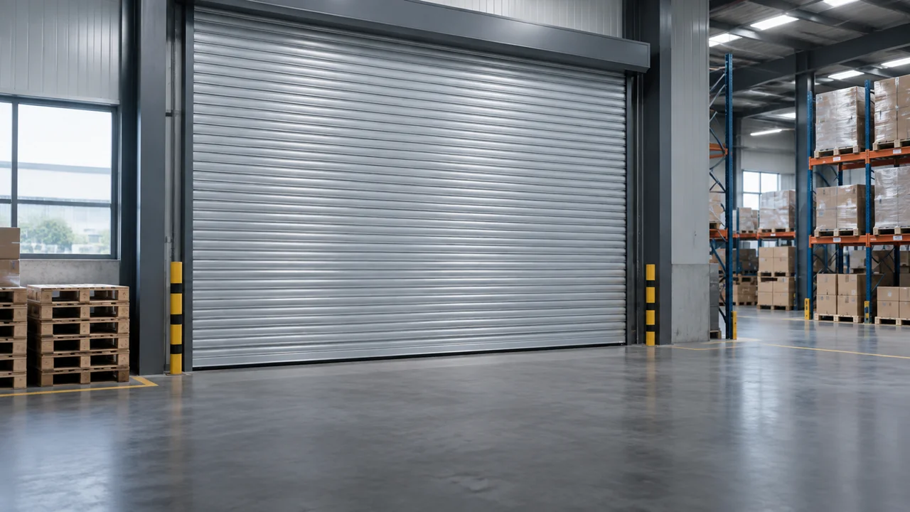 Roller shutter door at a warehouse